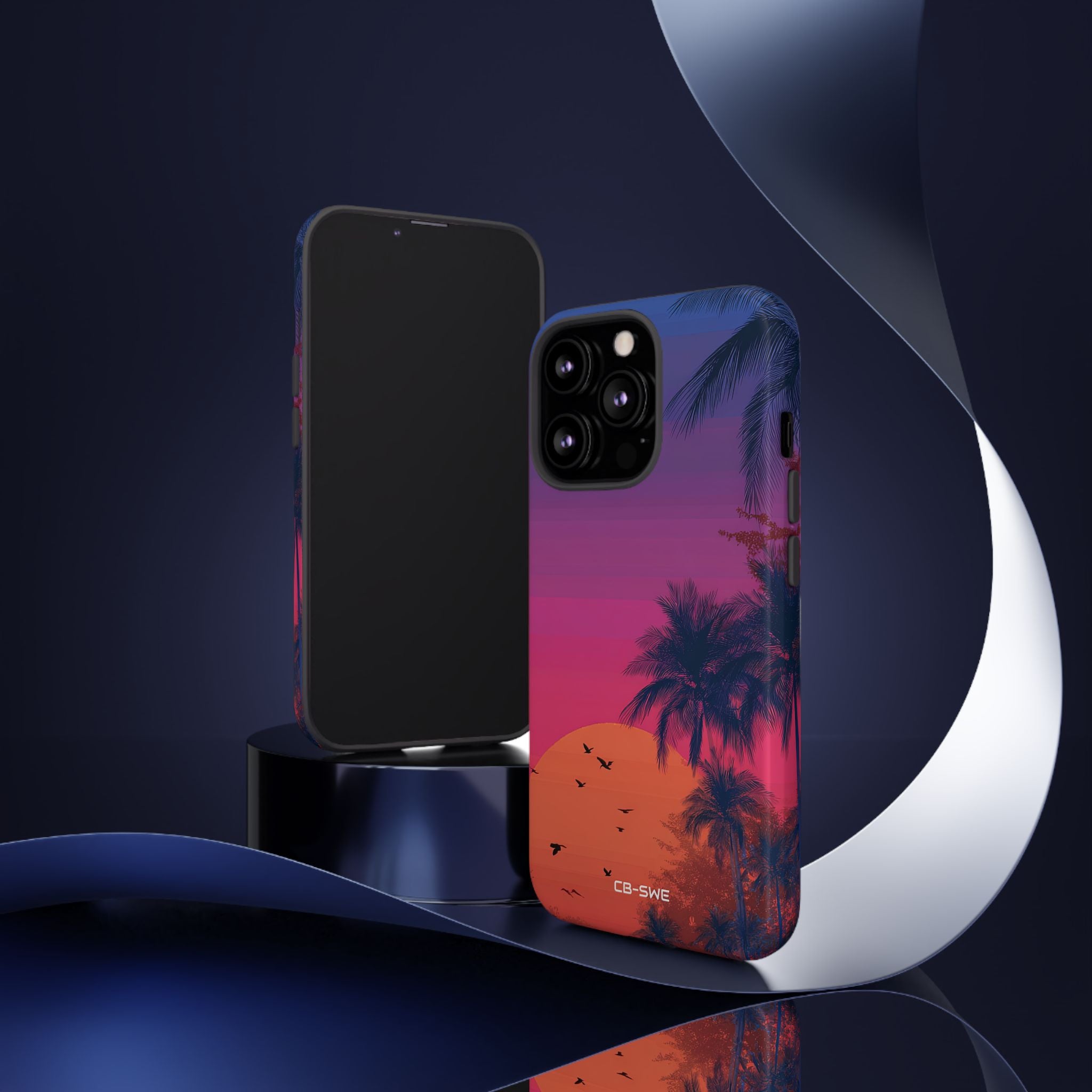 Tropical Sunset Silhouettes - iPhone Case