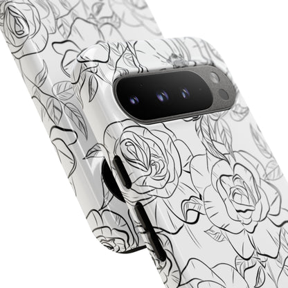 Intricate Rose Sketches - Google Pixel Case