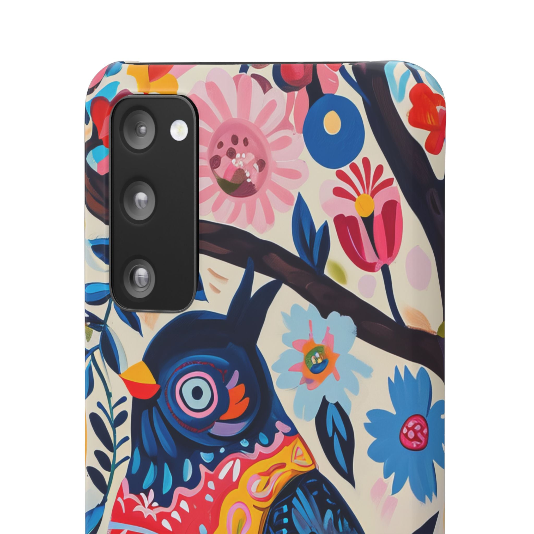 Whimsical Vintage Owl with Floral Charm Samsung S20 - Slim Phone Case