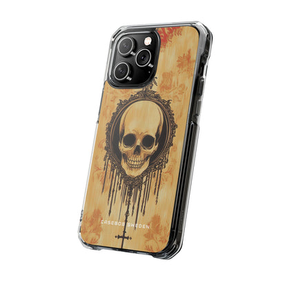 Gothic Skull Elegance iPhone 14 - Clear Impact Phone Case