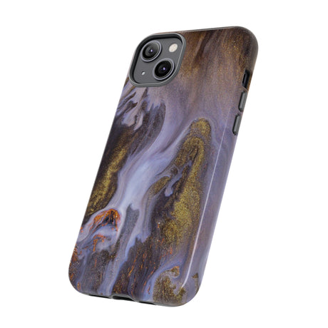 Purple Gold Ink Art iPhone Case (Protective) Phone Case