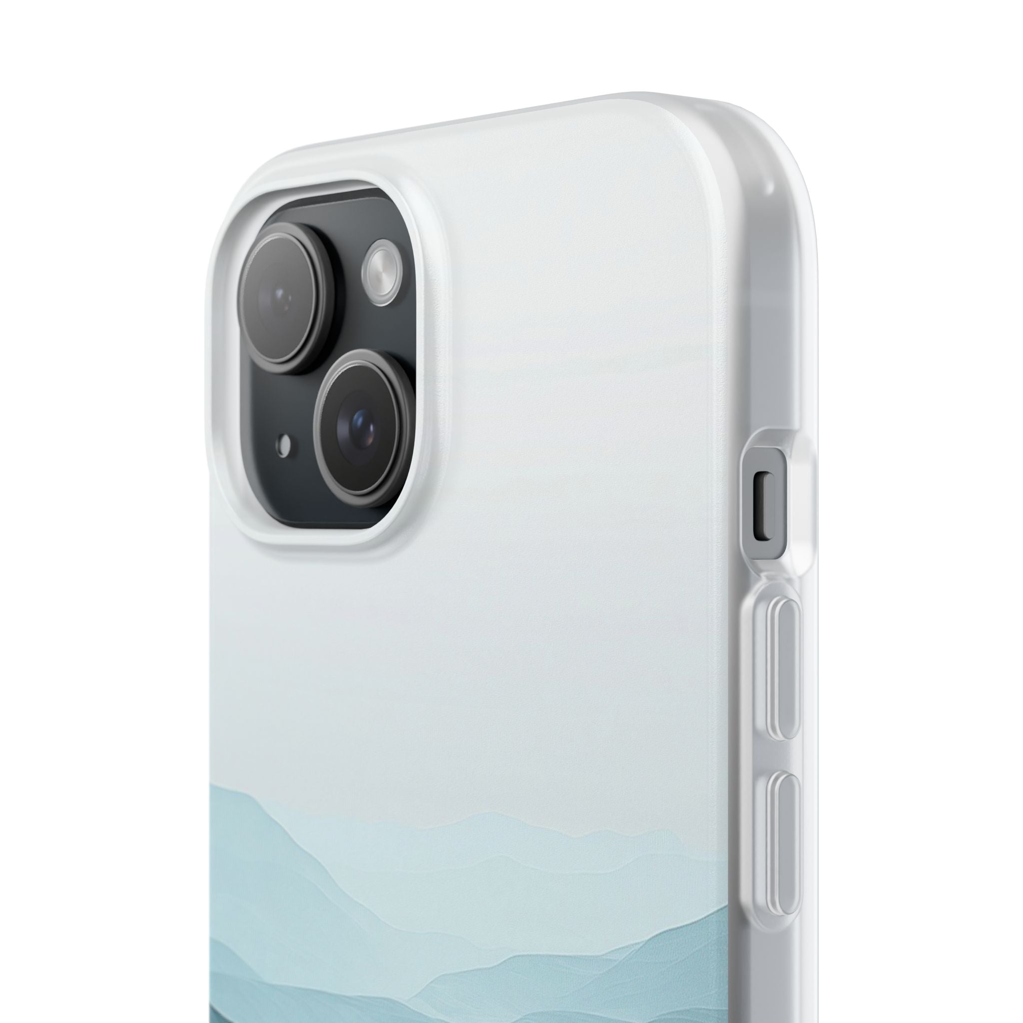 Teal Mist Mountains iPhone 15 Case - Soft