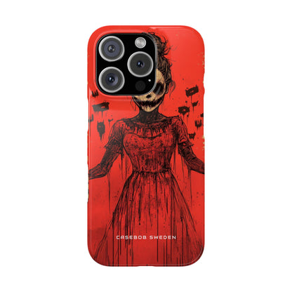 Haunting Scarlet Descent iPhone 16 - Slim Phone Case