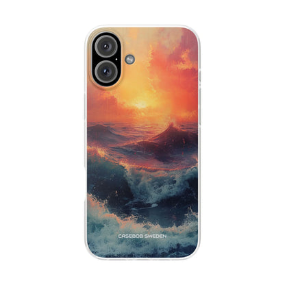 Ocean Sunset Waves - Flexi iPhone 16 Phone Case