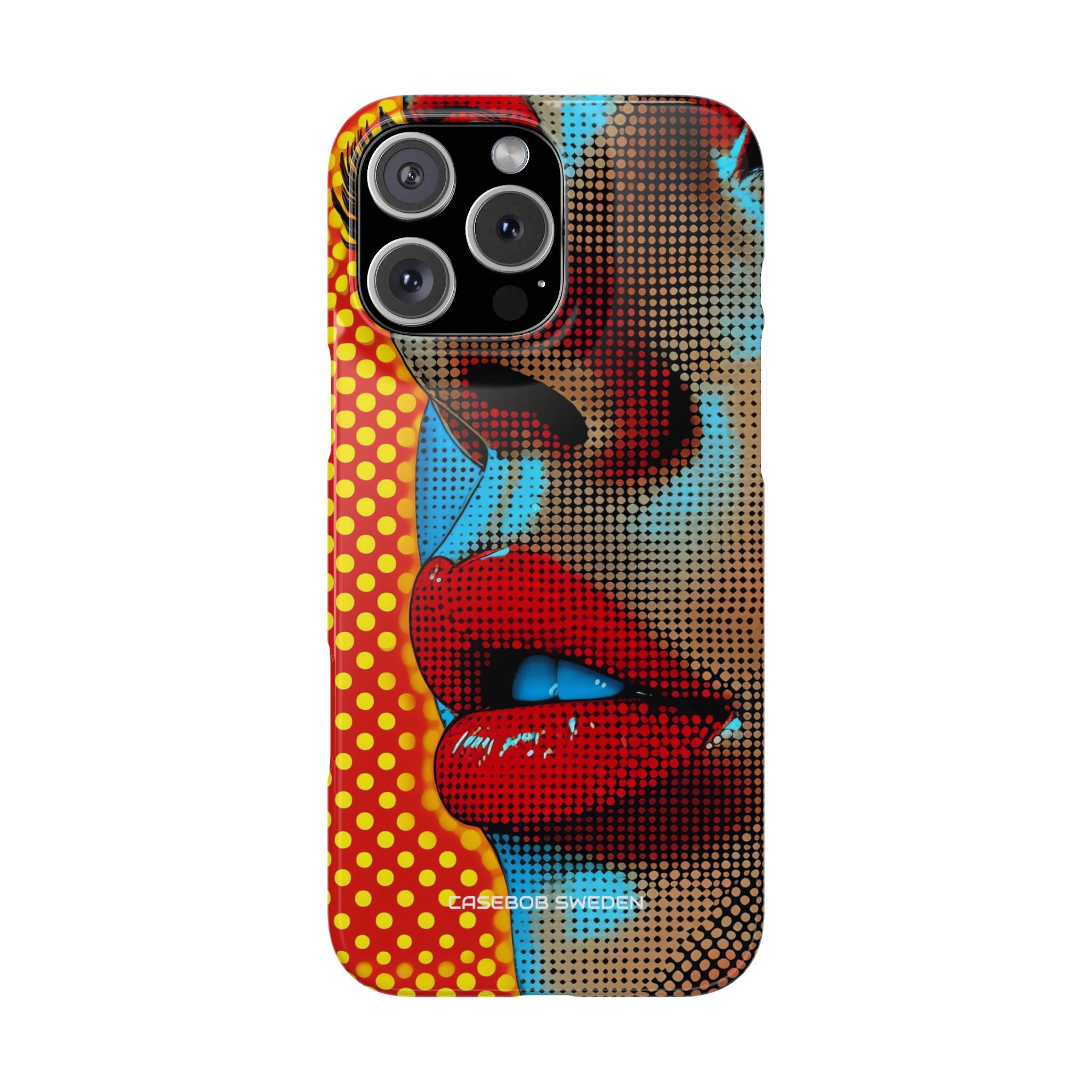 Yellow Red Pop Art Portrait - Slim iPhone 16 Phone Case