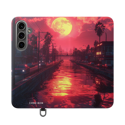 Keltainen Kuuheijastus - Samsung S24 Plus -lompakkokotelo