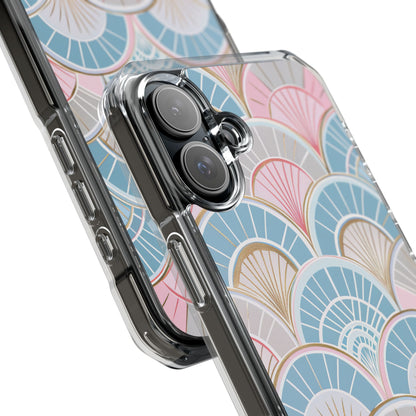 Art Deco Pastel Fan Pattern - Clear Impact iPhone 16 Phone Case