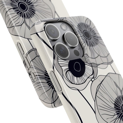 Modern Minimalist Flowers iPhone 15 - Slim Phone Case