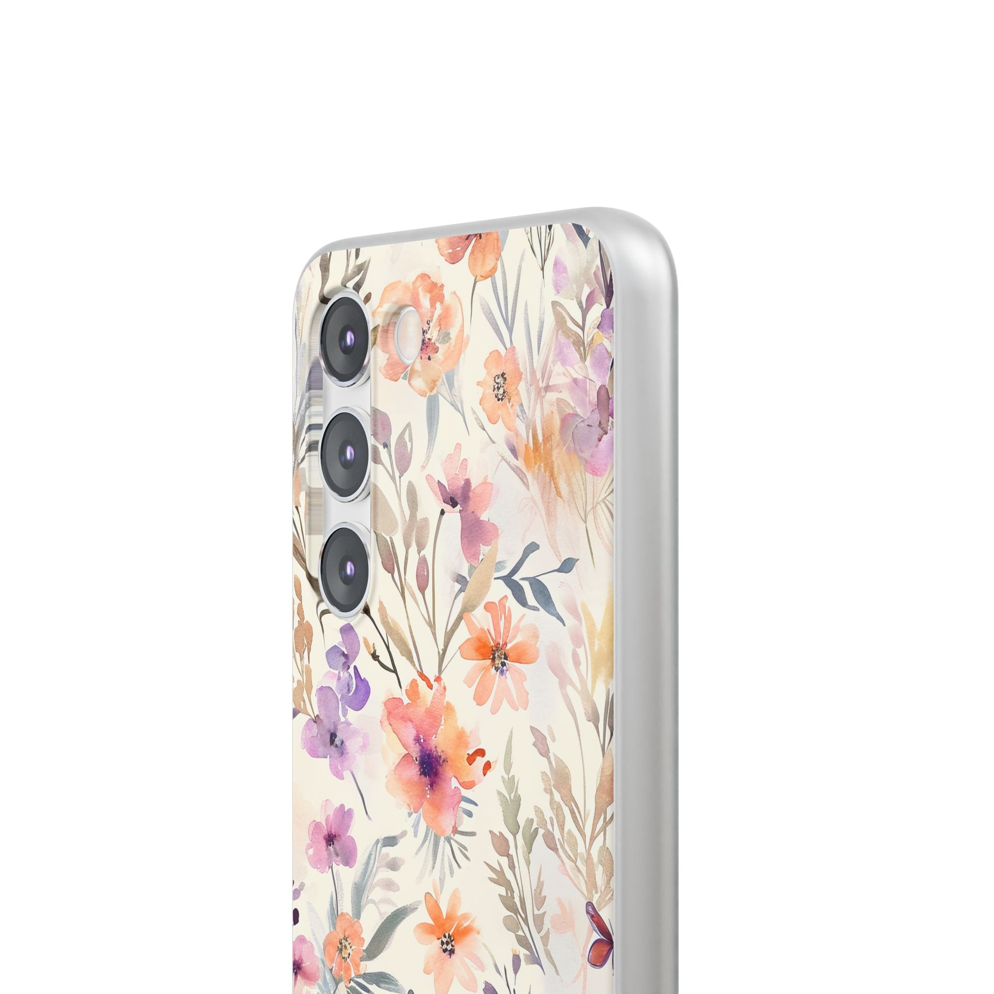 Soft Pink Floral Watercolor Design - Flexi Samsung S23 Phone Case