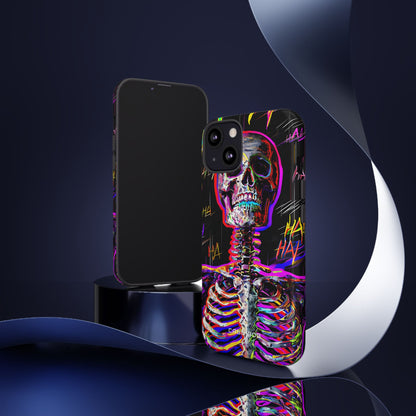 Neon Skeleton Laugh iPhone 13 Case - Tough