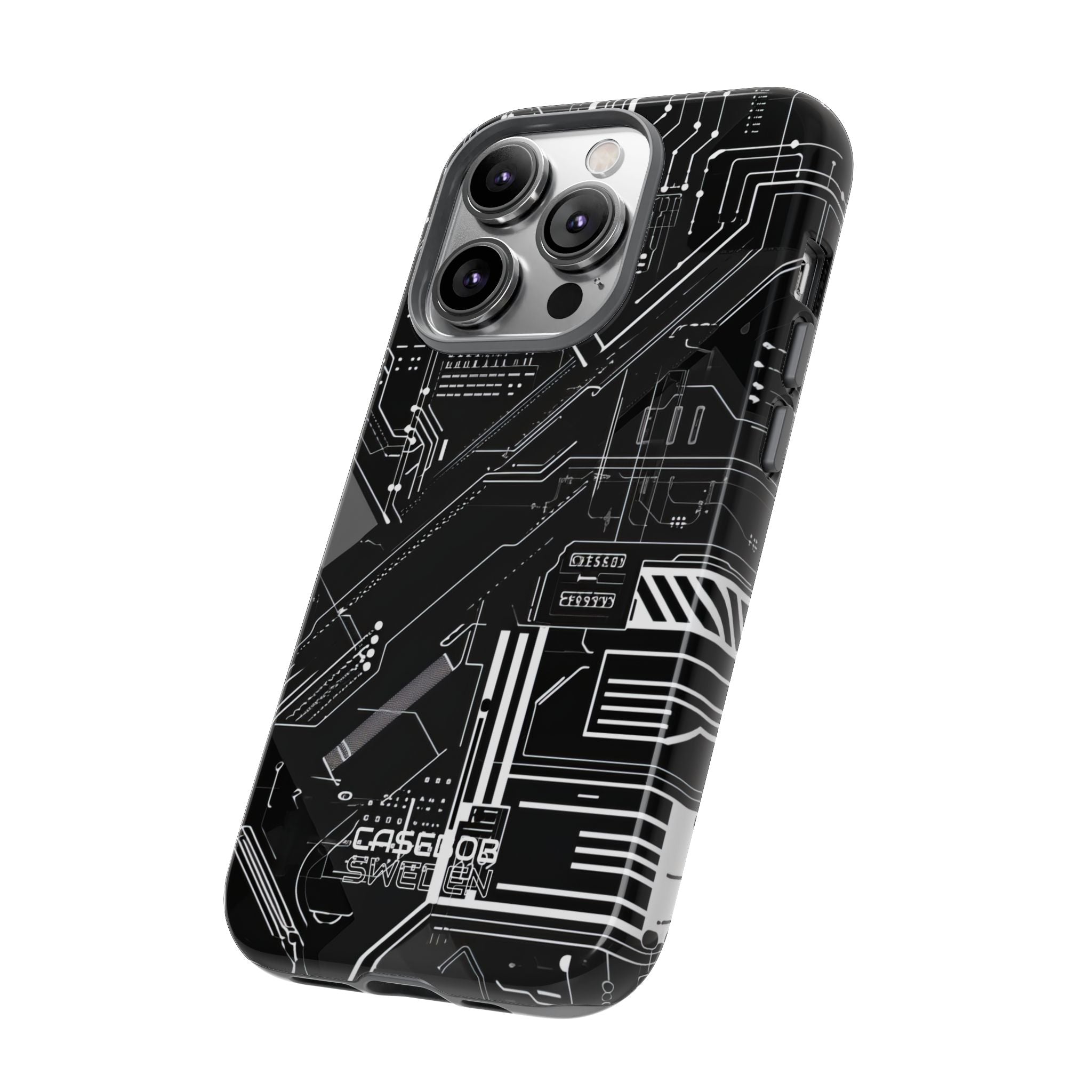 Futuristic Circuit Grid iPhone 14 - Tough