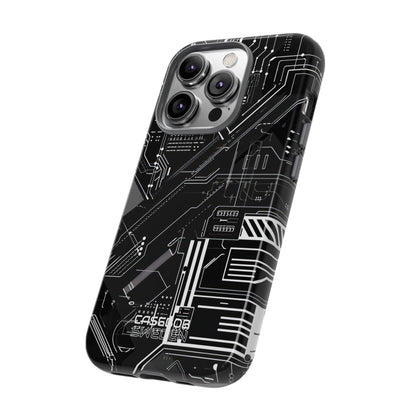 Futuristic Circuit Grid iPhone 14 - Tough