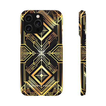 Golden Geometric Opulence iPhone 14 - Slim Phone Case