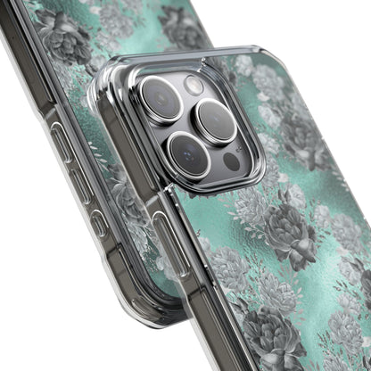 Teal Floral Elegance iPhone Case - Impact