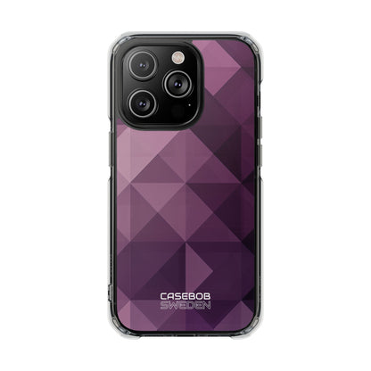 Paarse geometrische mozaïek iPhone 14 - Impact Clear+