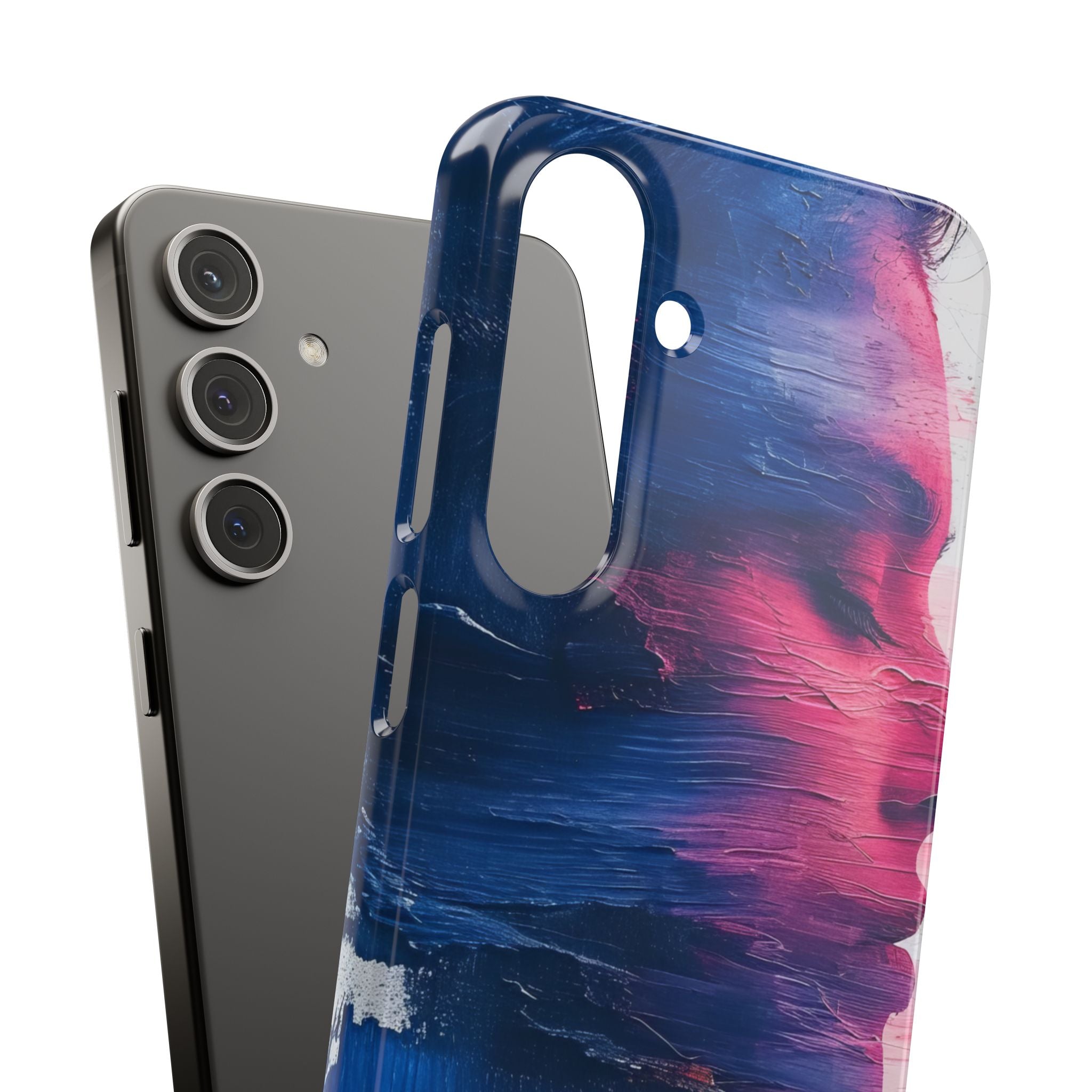 Blue Magenta Portrait - Slim Samsung S24 Phone Case