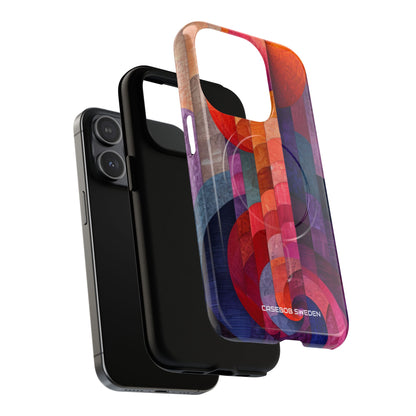 Purple Orange Abstract - Tough + MagSafe® iPhone 15 Phone Case