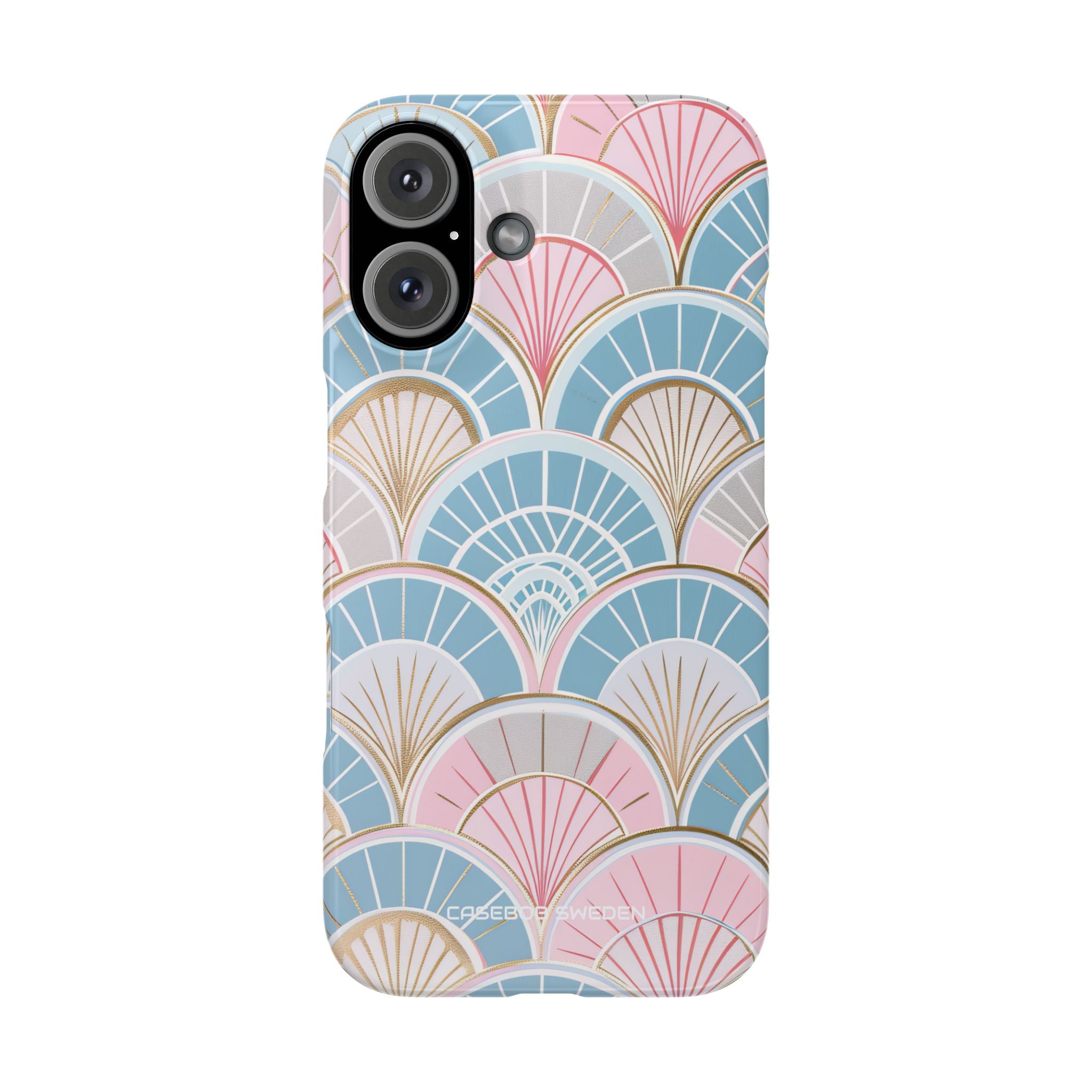 Art Deco Pastel Fan Pattern - Slim iPhone 16 Phone Case