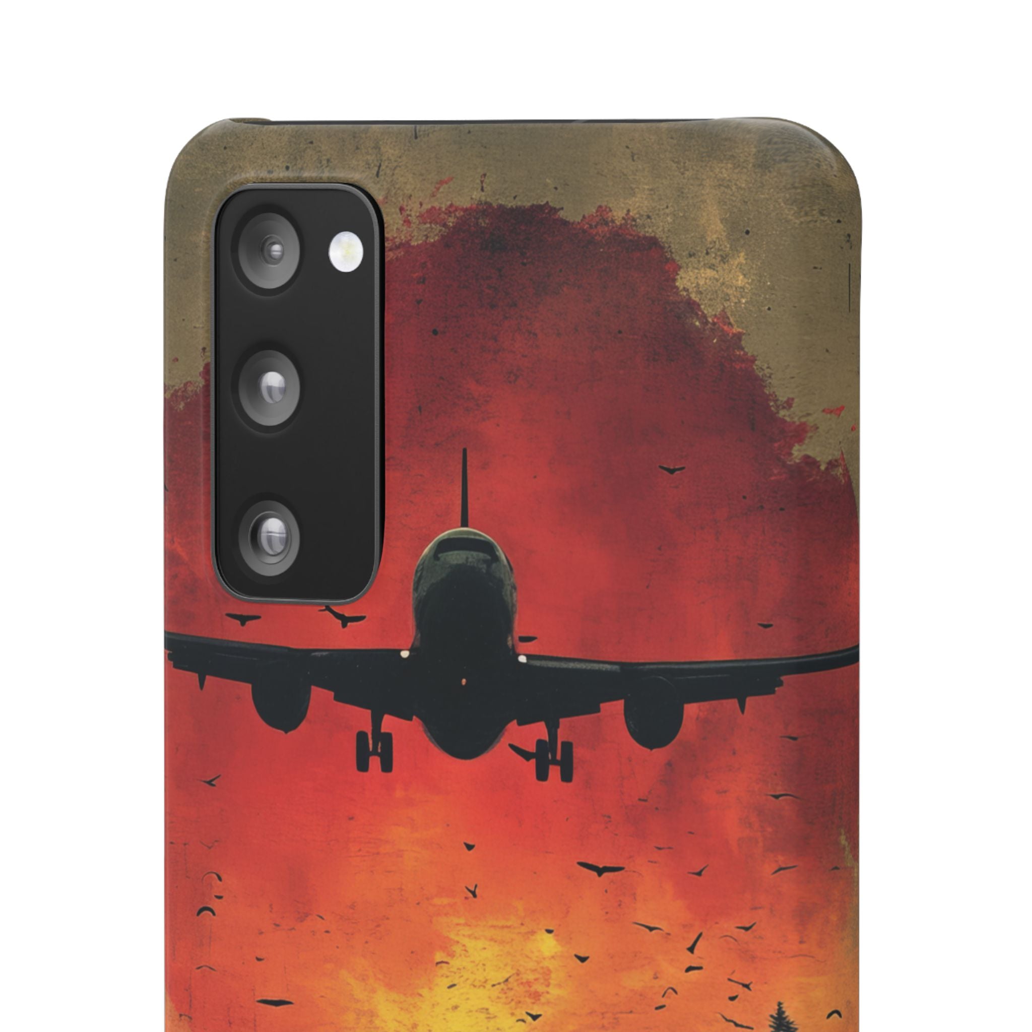 Vintage Sunset Airplane Silhouette Samsung S20 - Slim Phone Case