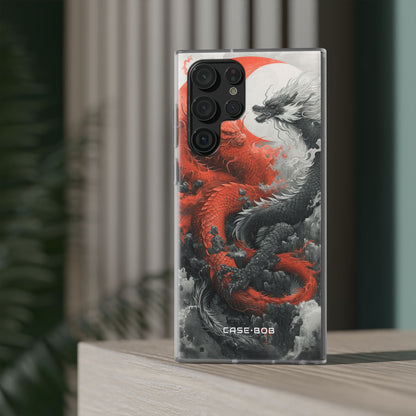 Twin Dragons Crimson Samsung S22 Ultra Case - Soft