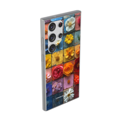 Vibrant Floral Tiles - Flexi Samsung S23 Phone Case