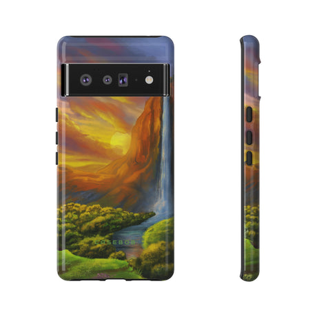 Fantasy Landscape with Waterfall - Protective Phone Case