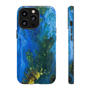 Blue Globe Ink Art iPhone Case (Protective) iPhone 13 Pro Glossy Phone Case