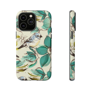 Cute Flowers and Birds iPhone case (Protective) - Protective Phone Case