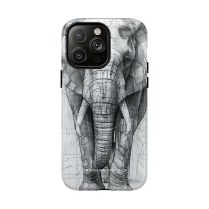 Elephant Line Geometry iPhone 14 | Tough+ Phone Case