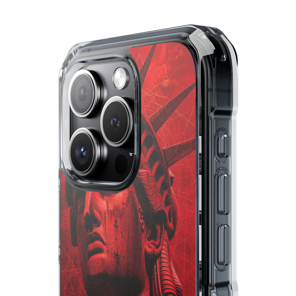 Red Liberty Revolution – Handyhülle für iPhone (Clear Impact – Magnetisch)