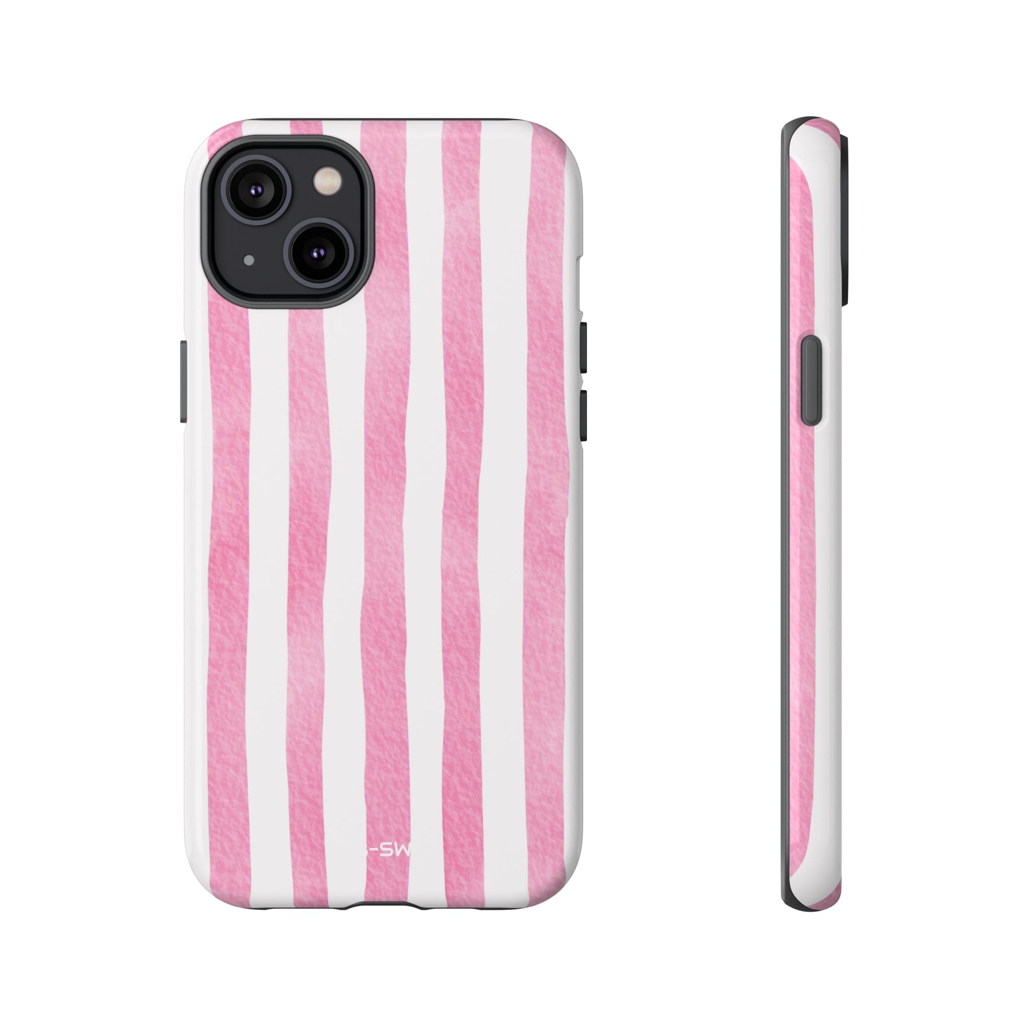 Pink Watercolor Stripes - iPhone Case