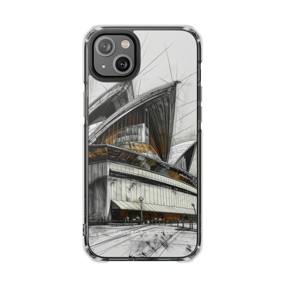 Architectural Curves in Line Formation iPhone 14 - Clear Impact Phone Case