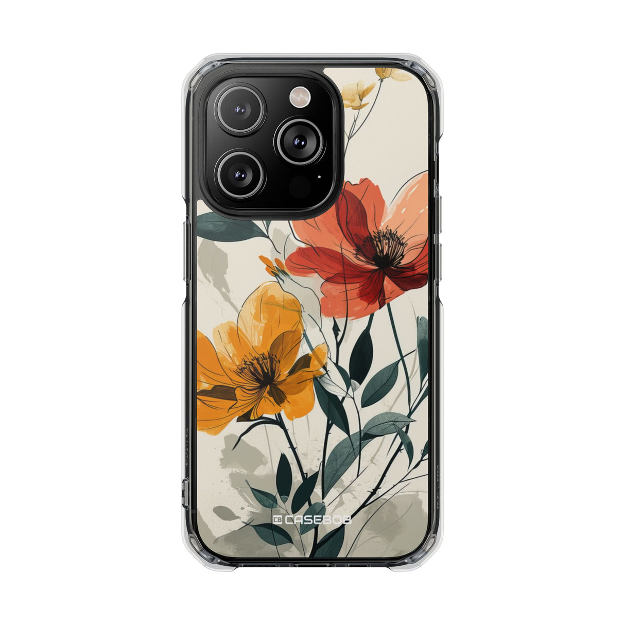 Serene Floral Harmony - Phone Case for iPhone (Clear Impact - Magnetic)