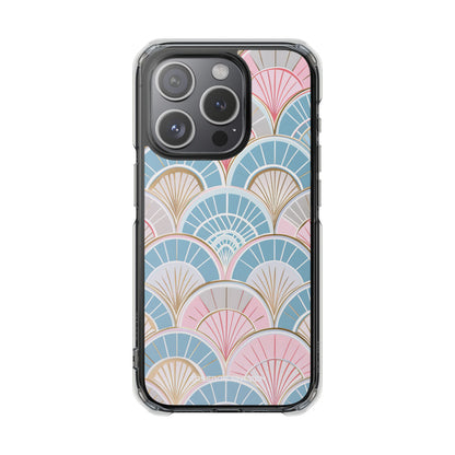 Art Deco Pastel Fan Pattern - Clear Impact iPhone 15 Phone Case