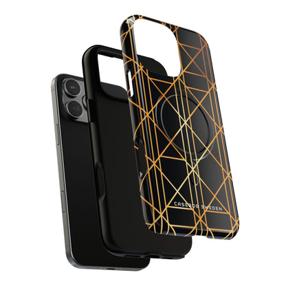 Golden Geometric Elegance iPhone 16 | Tough+ Phone Case