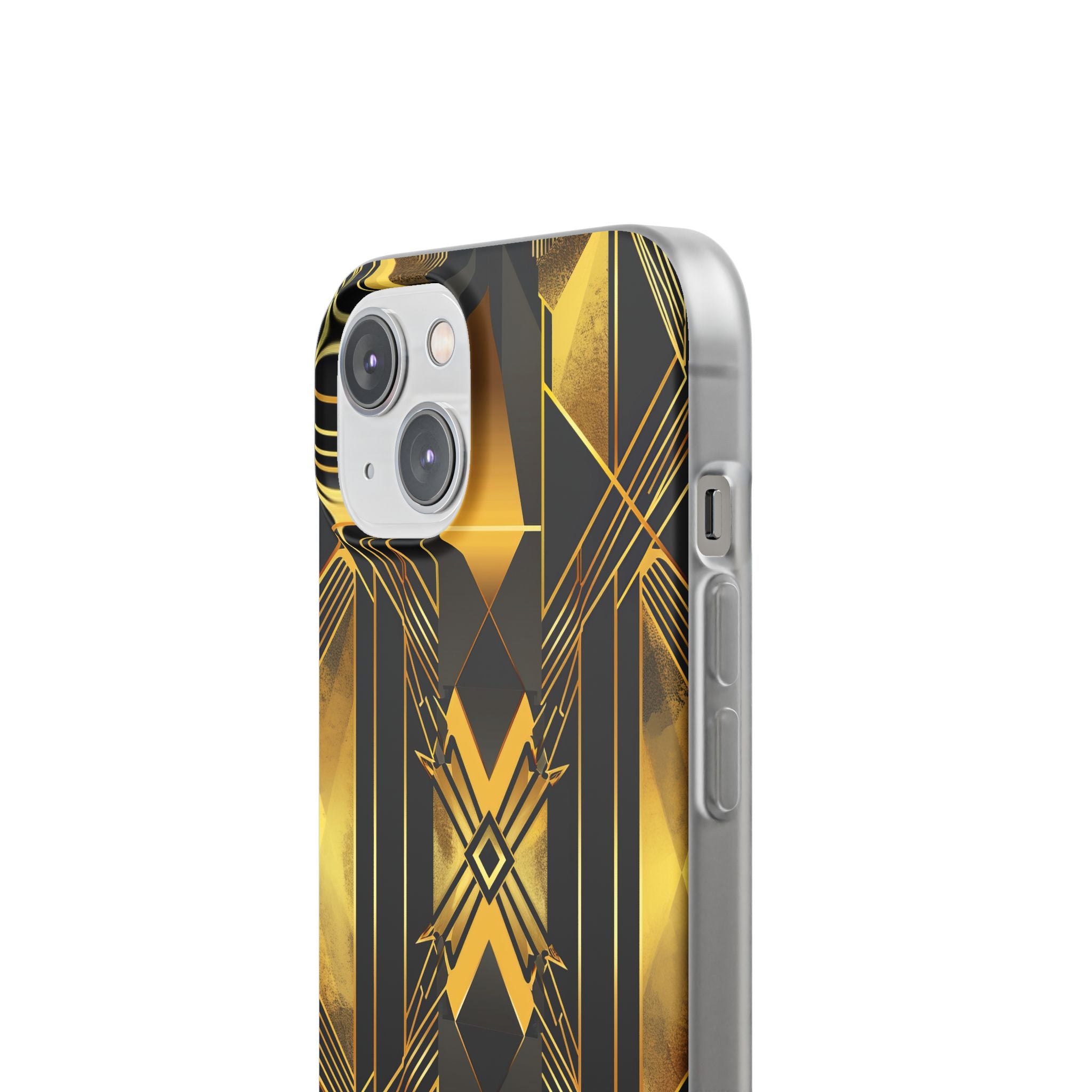 Golden Geometric Elegance iPhone 14 - Flexi Phone Case