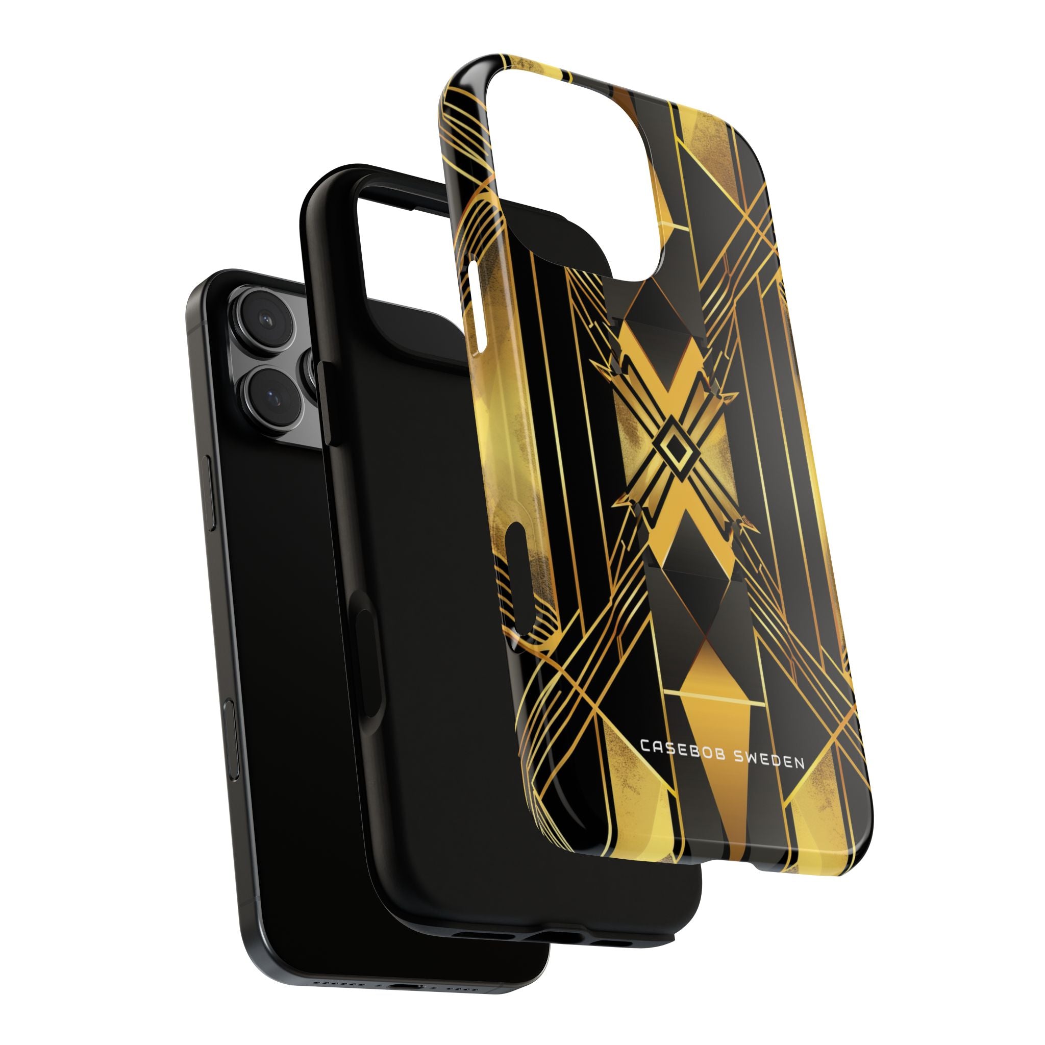 Golden Geometric Elegance iPhone 16 - Tough Phone Case