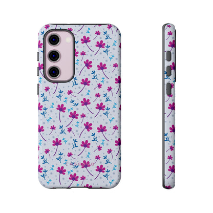 Purple Flower Pattern - Protective Phone Case