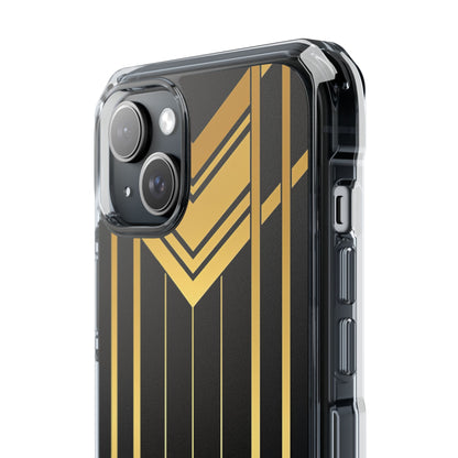 "Golden Art Deco Symmetry in Geometric Elegance" iPhone 15 - Clear Impact Phone Case