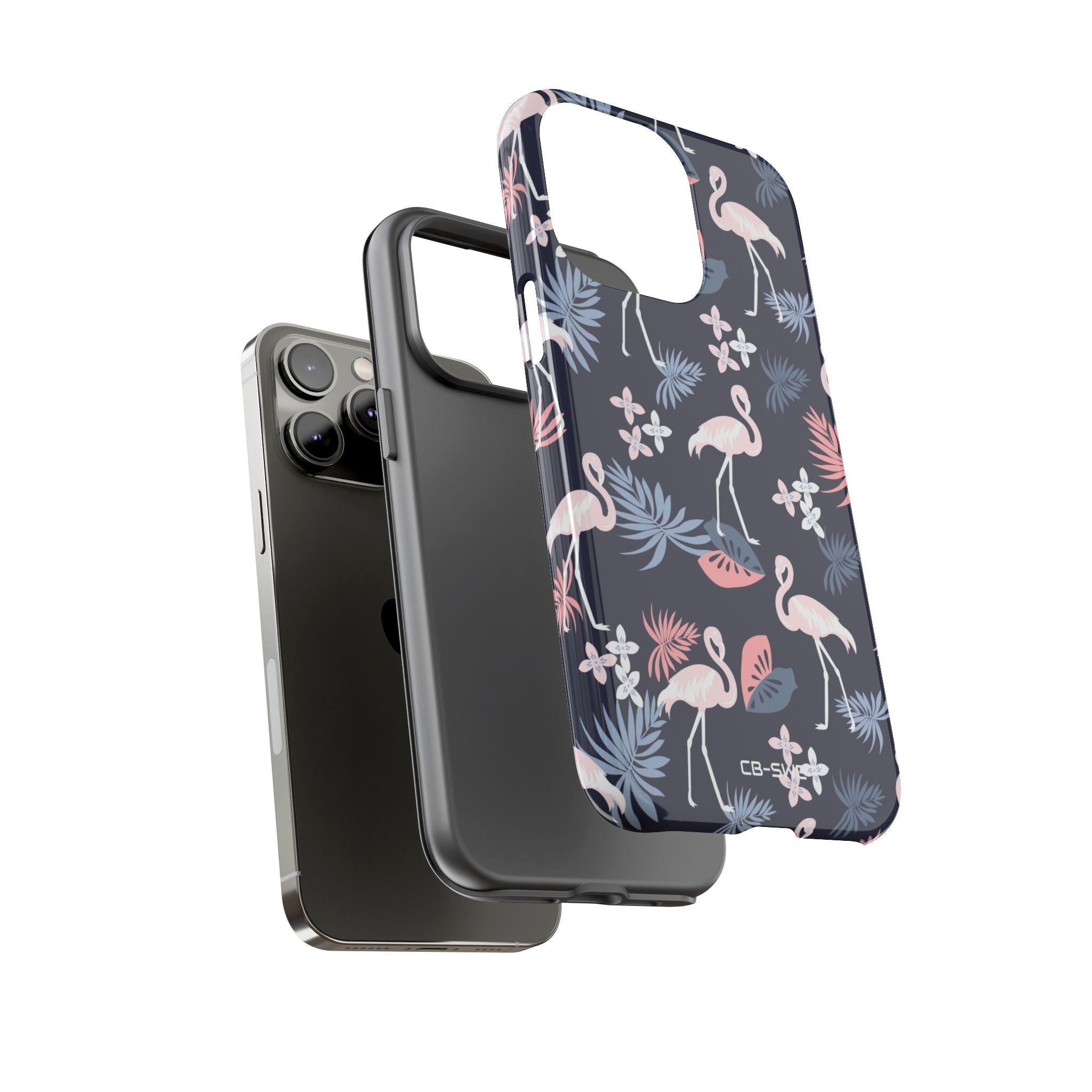 Flamingos Dance Playfully - iPhone Case