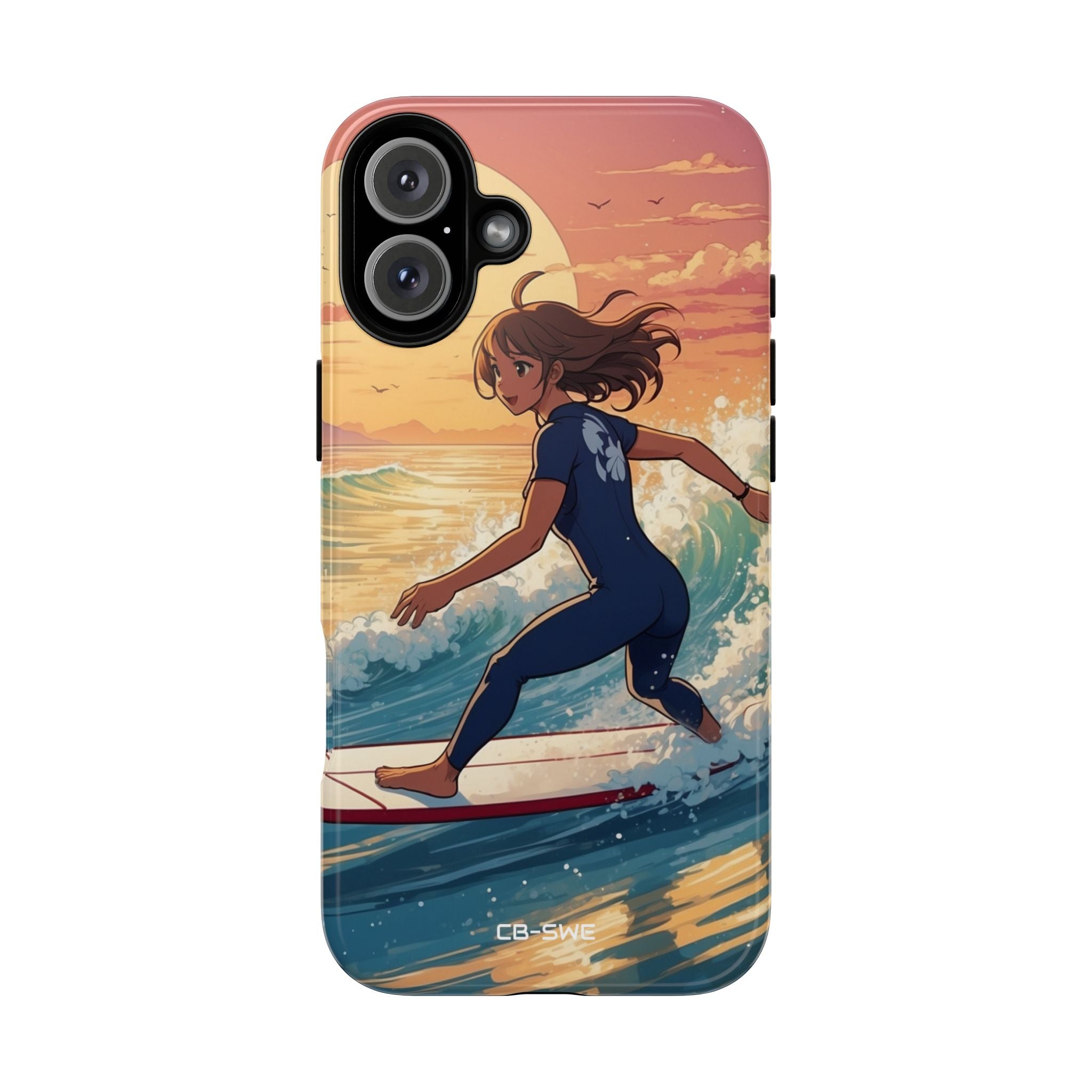 Surfing Into Sunset - iPhone Case