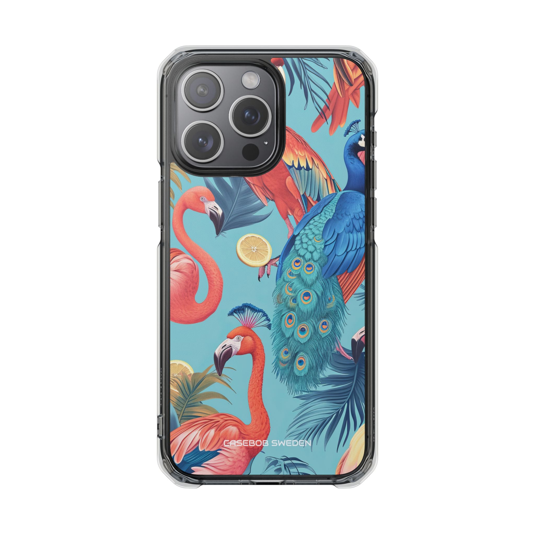 Tropical Flamingo Bliss - Clear Impact iPhone 15 Phone Case