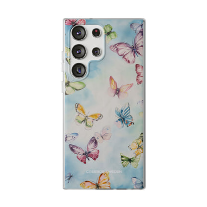 Watercolor Butterfly Bliss - Flexi Samsung S23 Phone Case