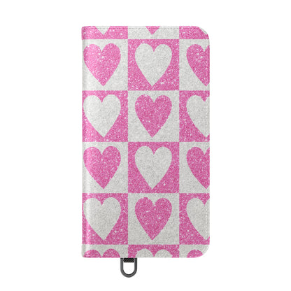 Glitter Heartgrid - Samsung S24 Case - Wallet