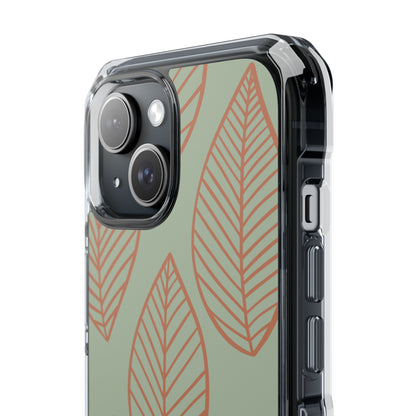 Mint and Orange Leaves iPhone Case - Impact