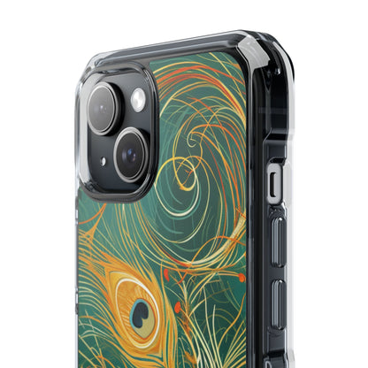 Vibrant Peacock Whirl iPhone 15 - Impact Clear+