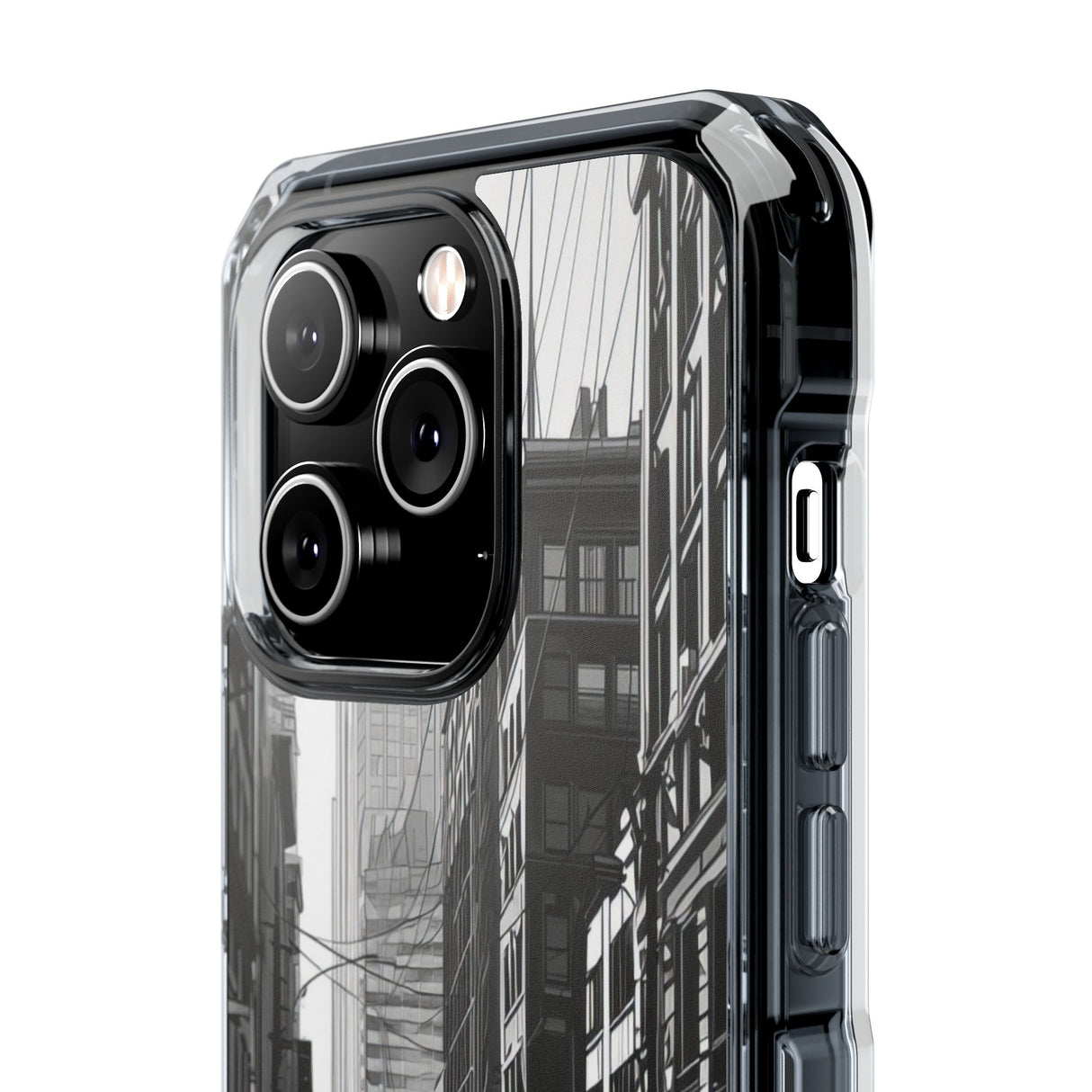 Noir Urban Serenity - Phone Case for iPhone (Clear Impact - Magnetic)