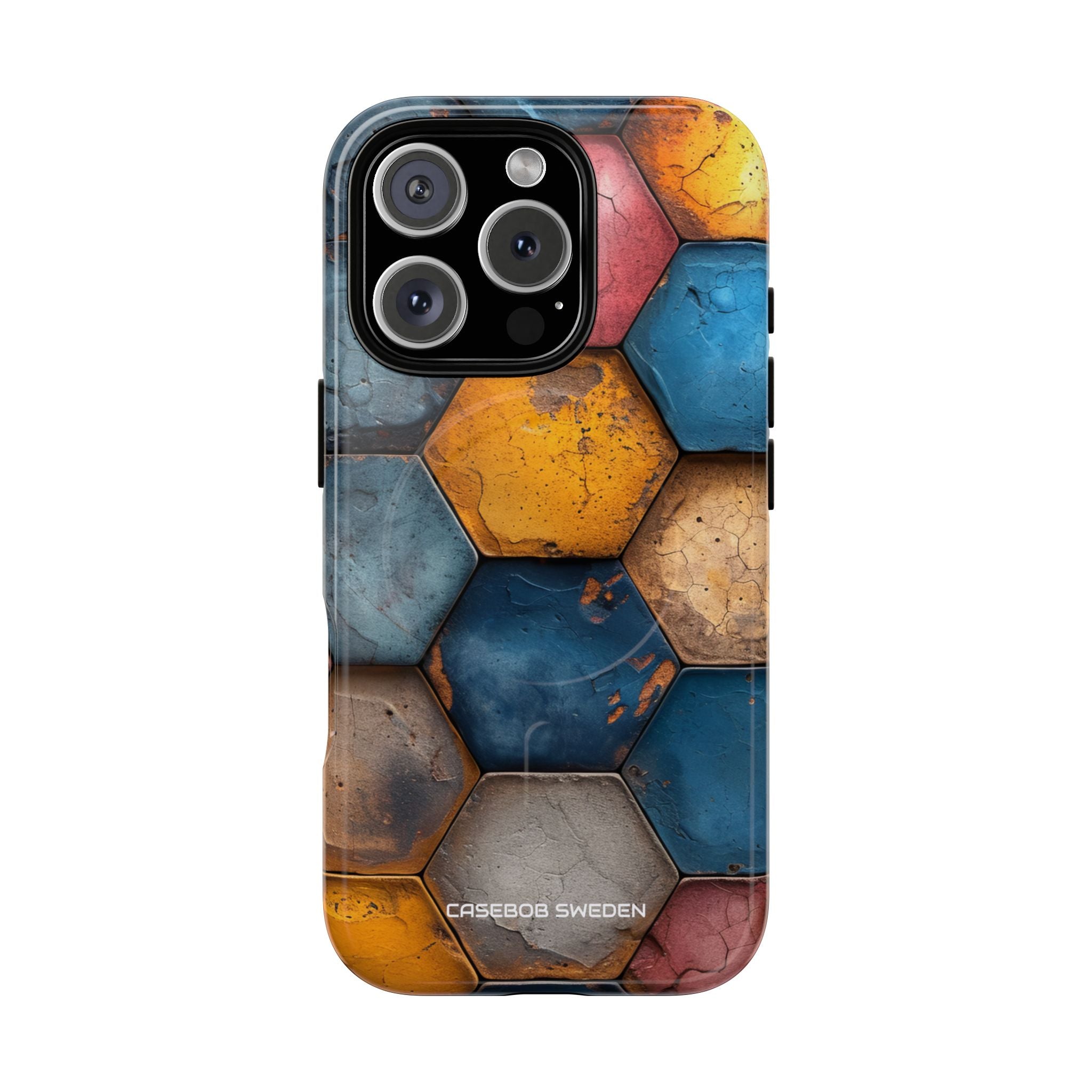 Rustic Geometric Tiles - Tough + MagSafe® iPhone 16 Phone Case