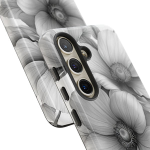 Botanical Elegance in Grayscale - For Samsung S24