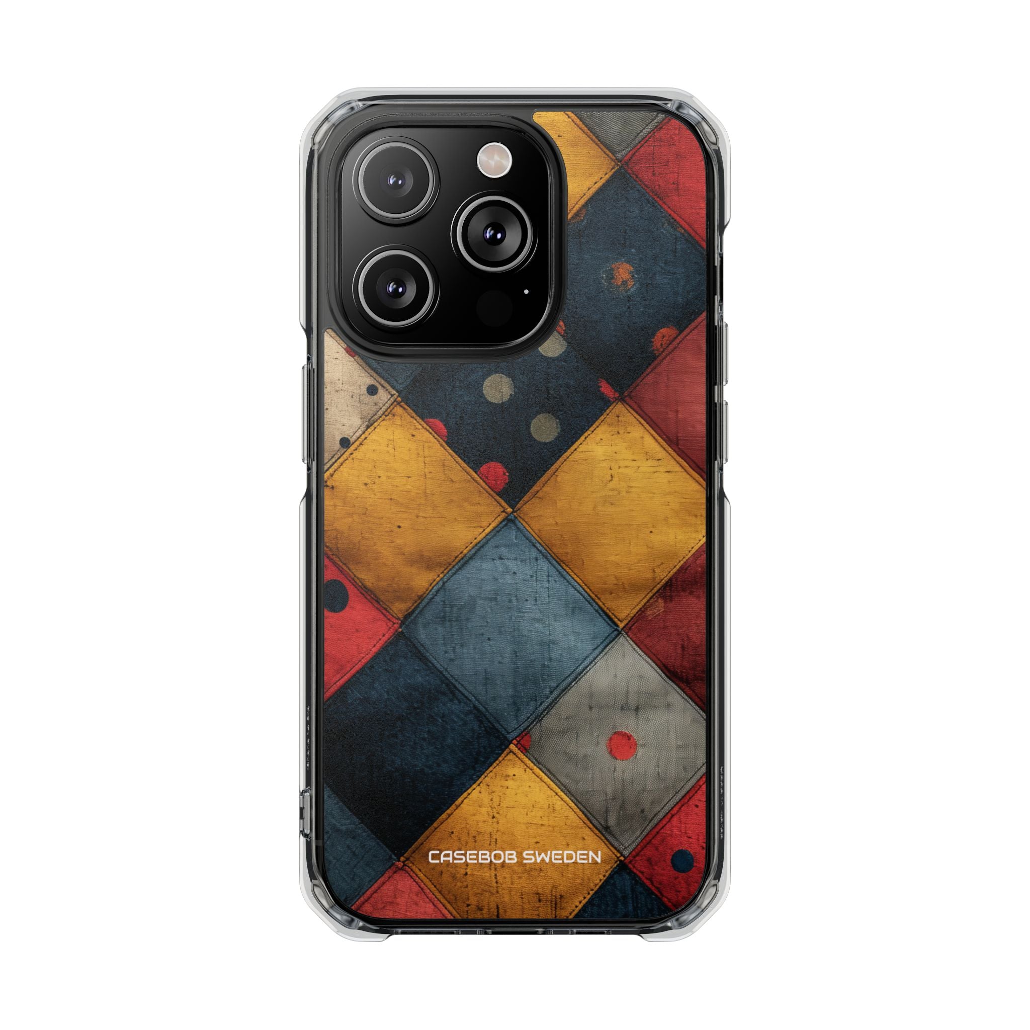 Blue Red Patchwork - Clear Impact iPhone 14 Phone Case